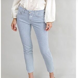 Closed Baker Striped Cropped Jeans Low Rise‎ Preppy Luxury Nautical